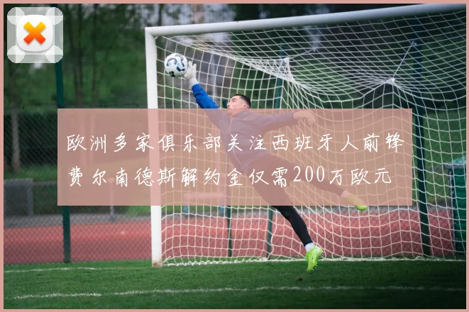 欧洲多家俱乐部关注西班牙人前锋费尔南德斯解约金仅需200万欧元